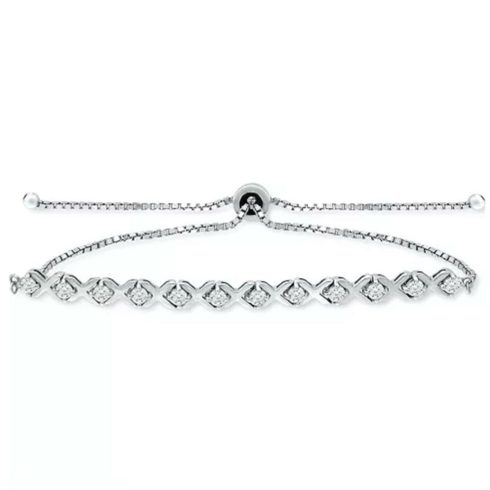 Giani Bernini Cubic Zirconia Sterling Silver XO Bolo Bracelet